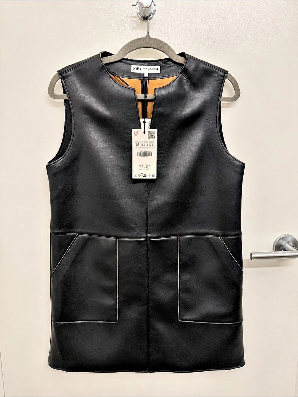 Zara Faux Leather Vest/Dress Size Medium NWT